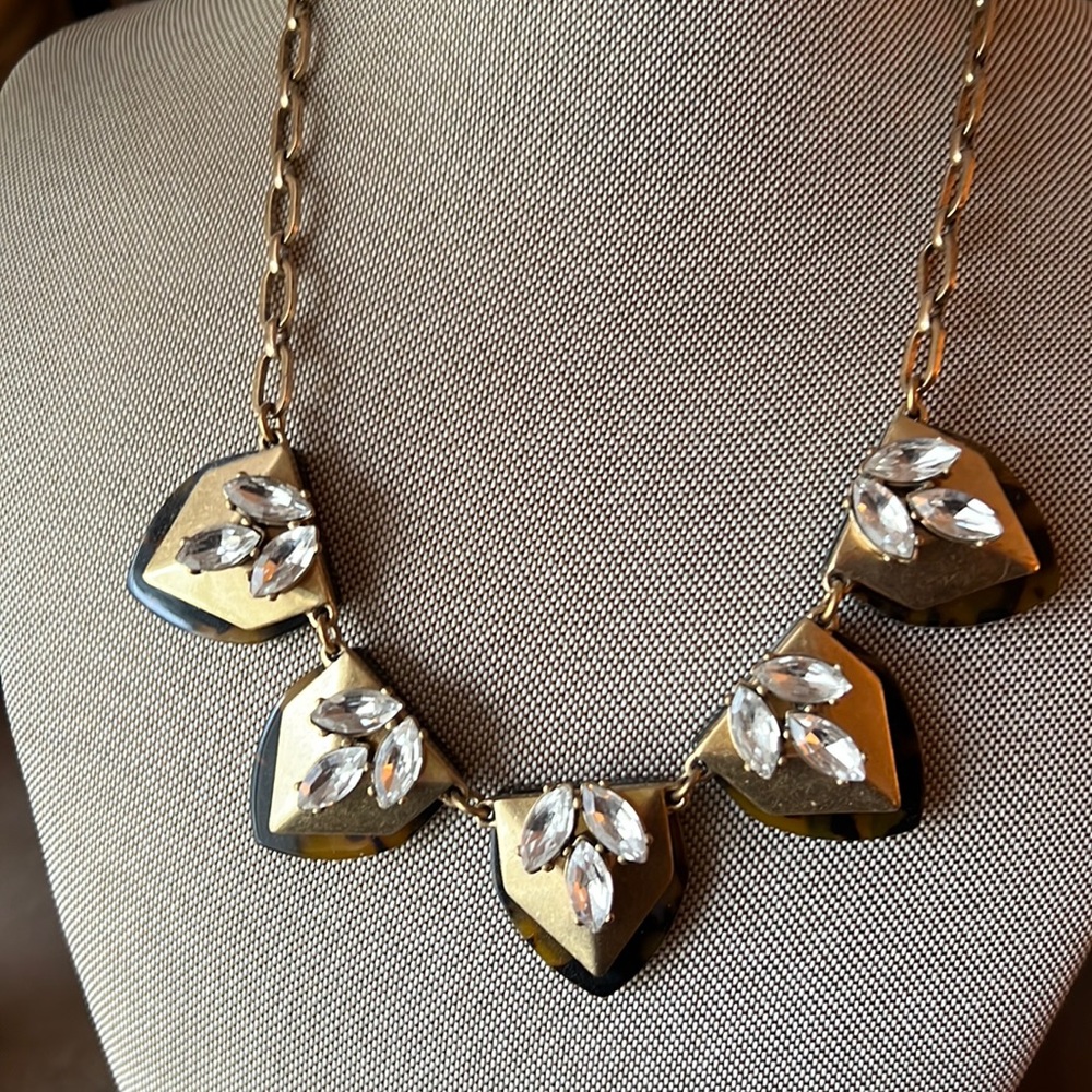 Jcrew tortoise and gold necklace